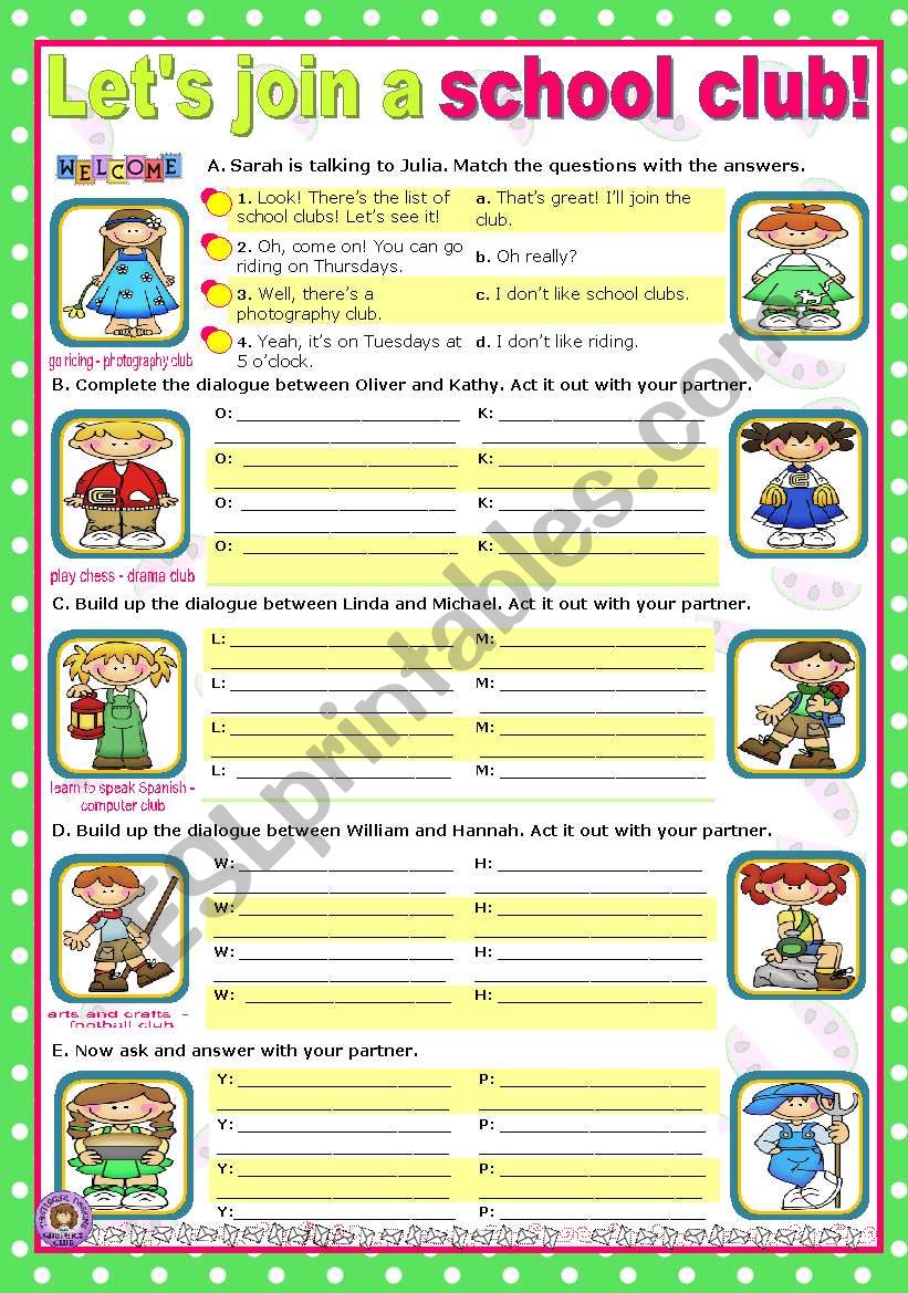 English Club Esl Worksheets