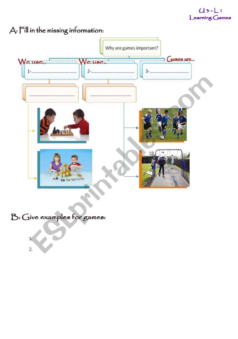 learning games worksheet