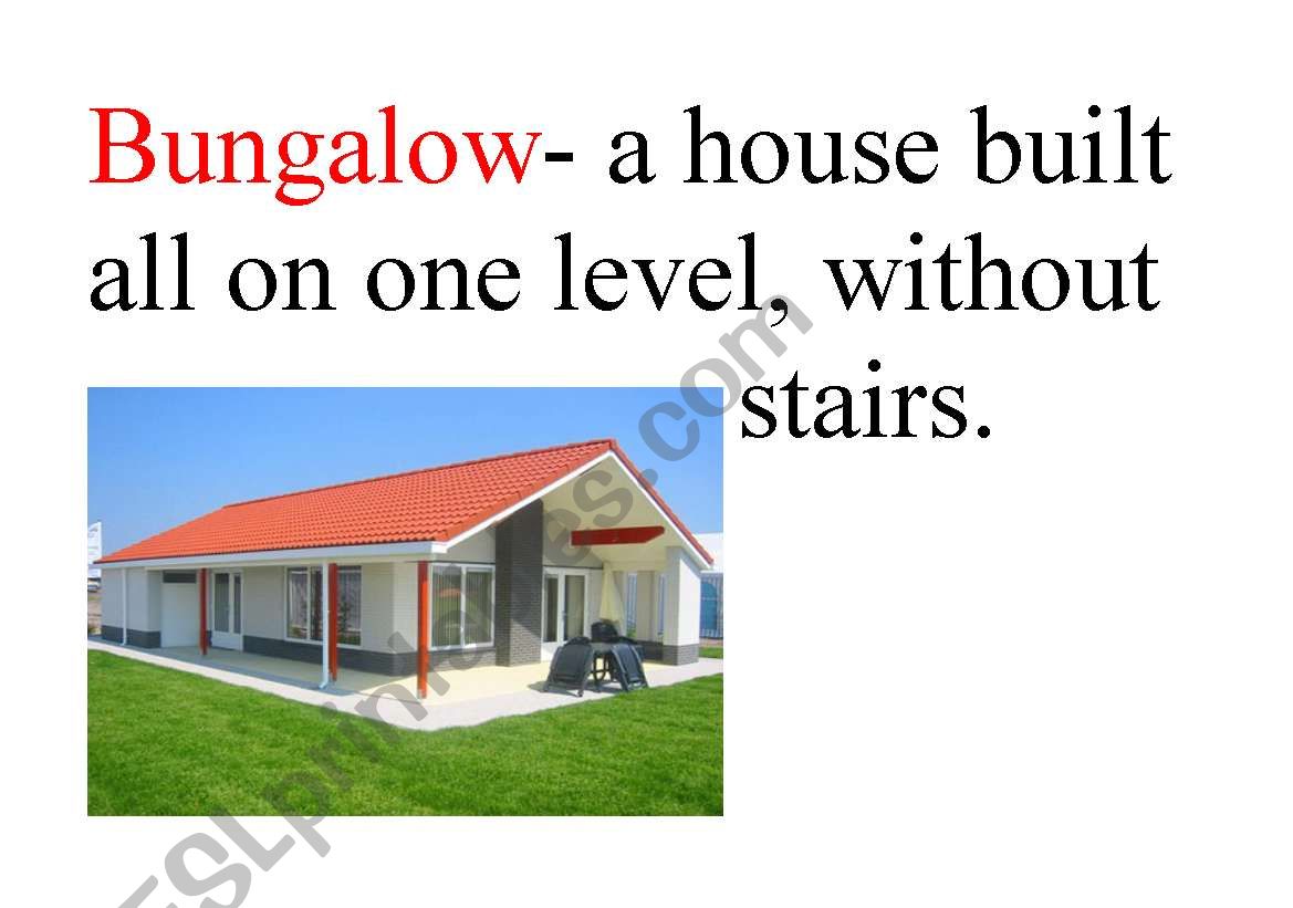 types of houses 1 worksheet