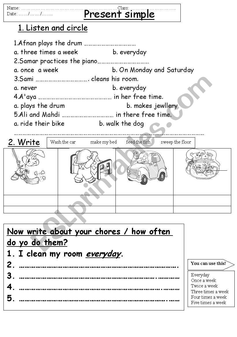 present simple worksheet