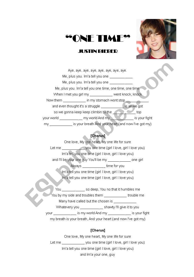 COMPLETE THE SONG worksheet