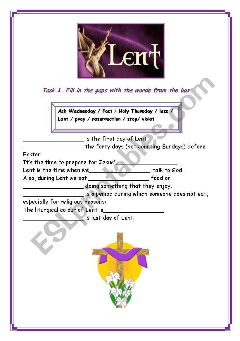 Lent words. Wordsearch. includes SEN differention. Key included.