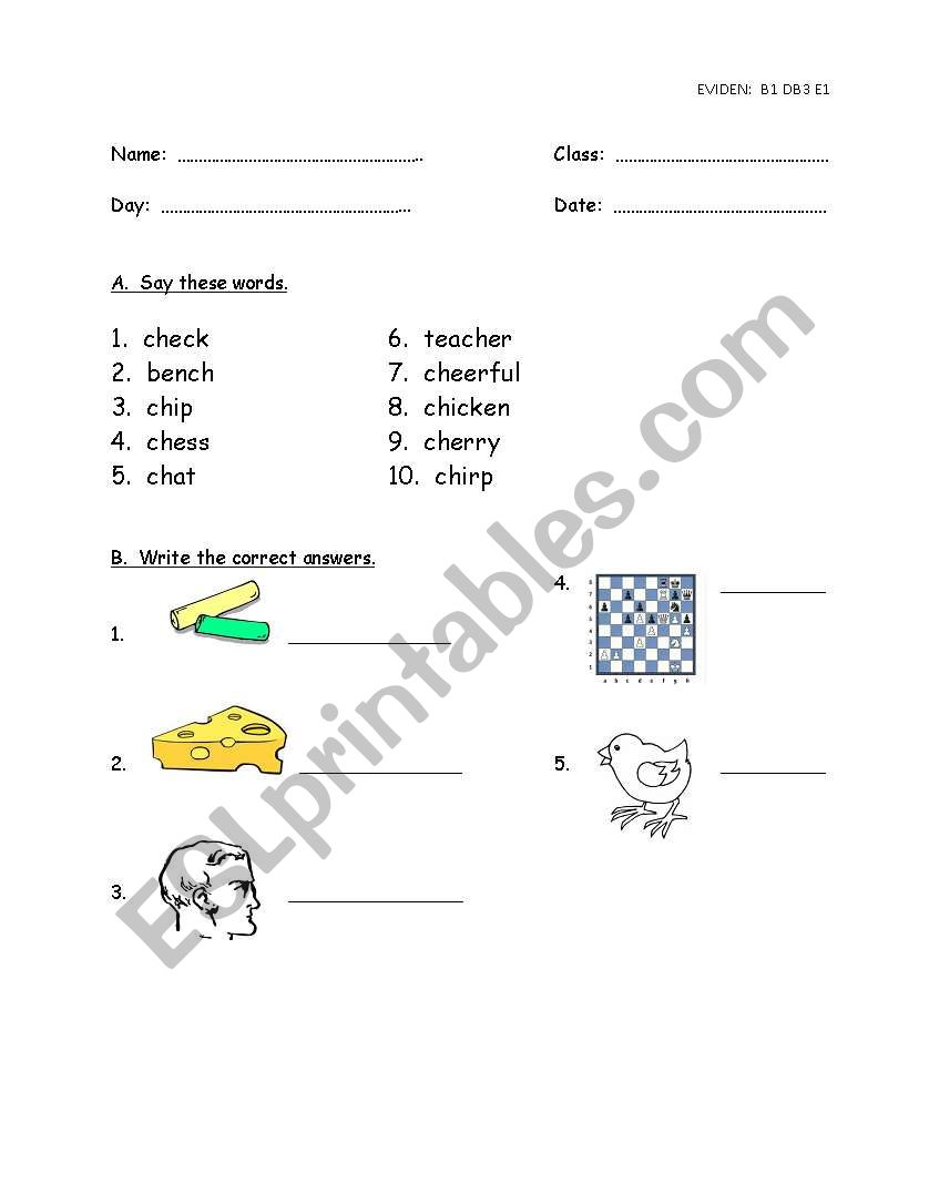 ch sound worksheet