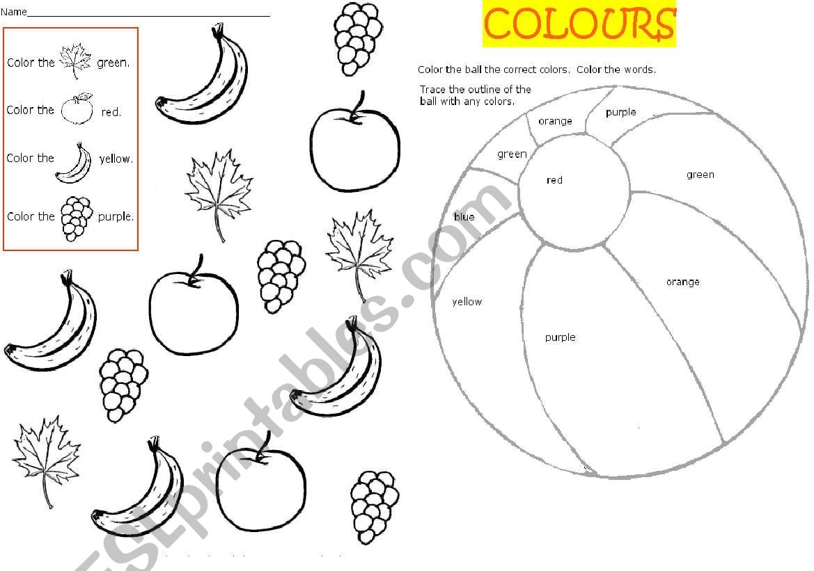 Colours worksheet