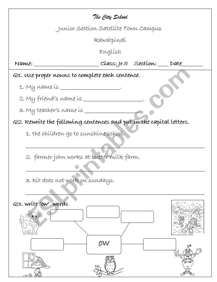 Proper Nouns worksheet