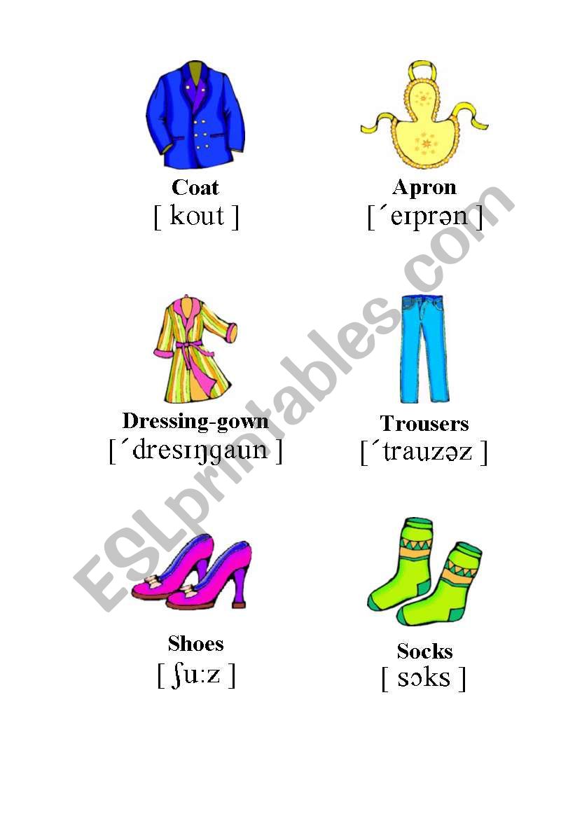 Clothes worksheet