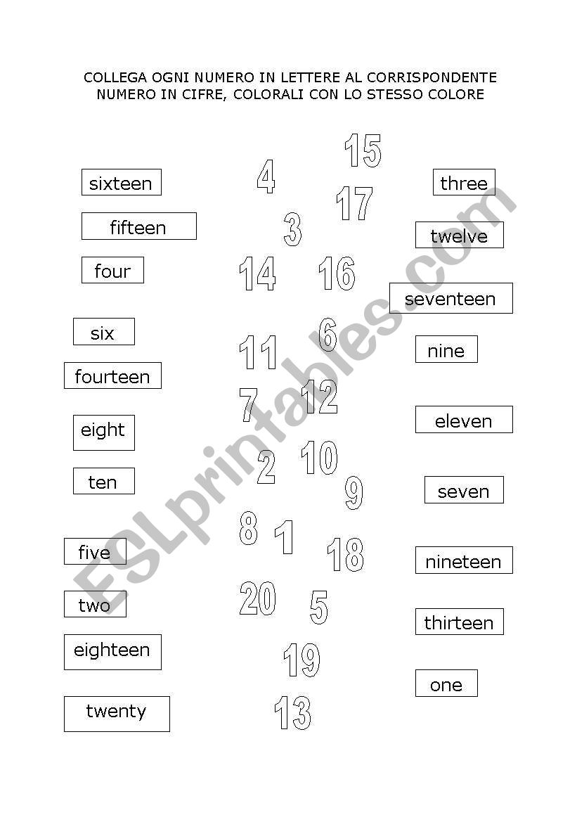 number 20 worksheet