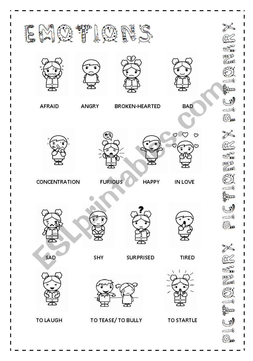 emotions worksheet