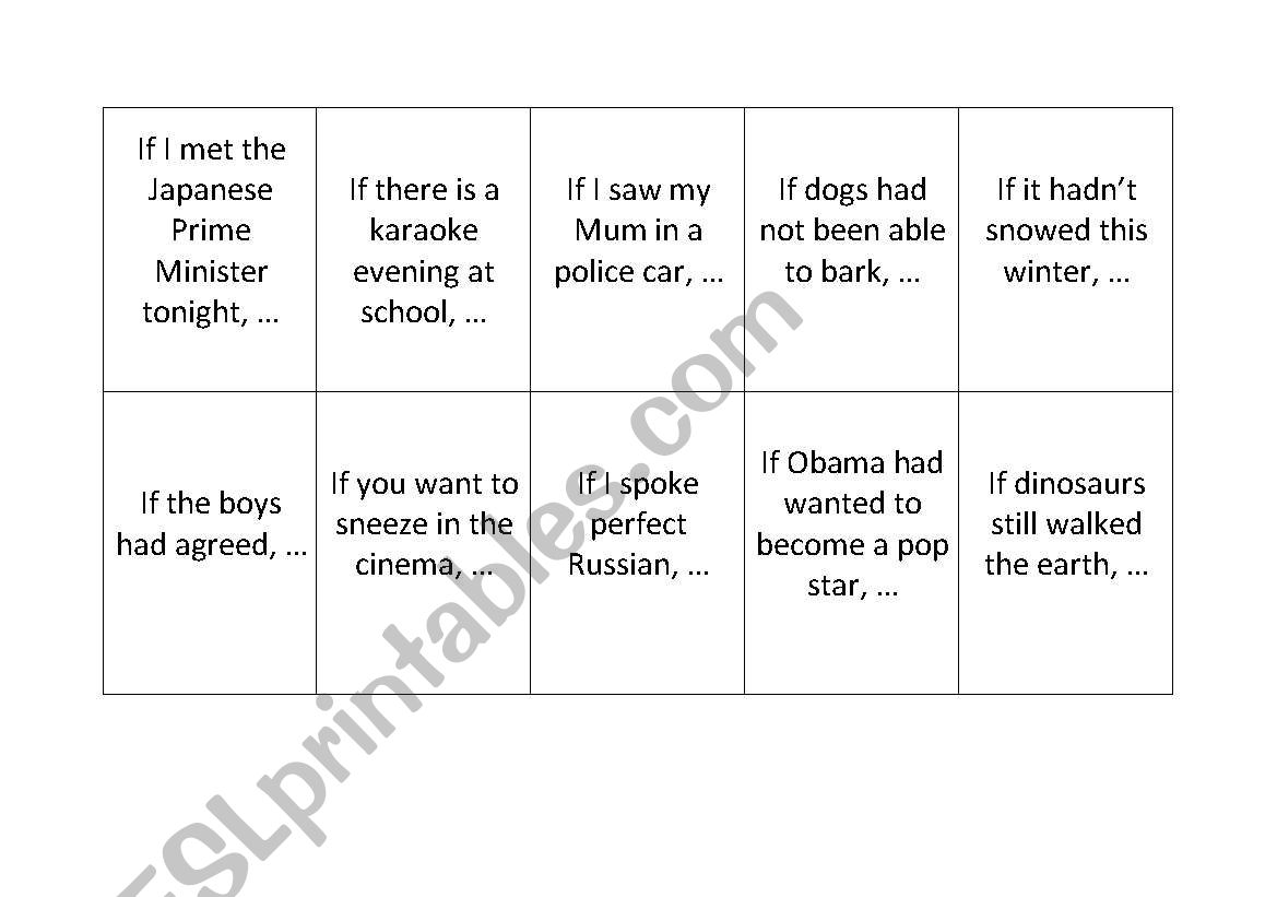 Conditionals around the world game