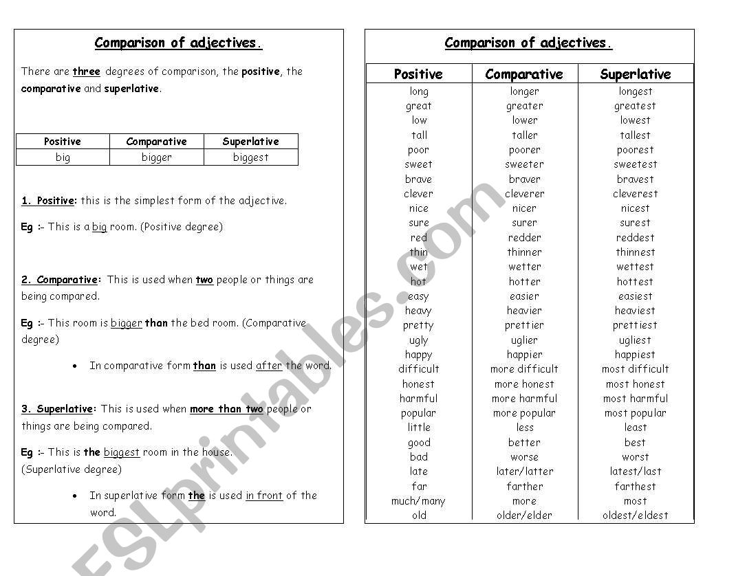 adjectives worksheet
