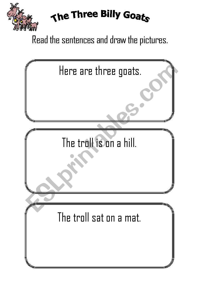 three billy goats activity worksheet