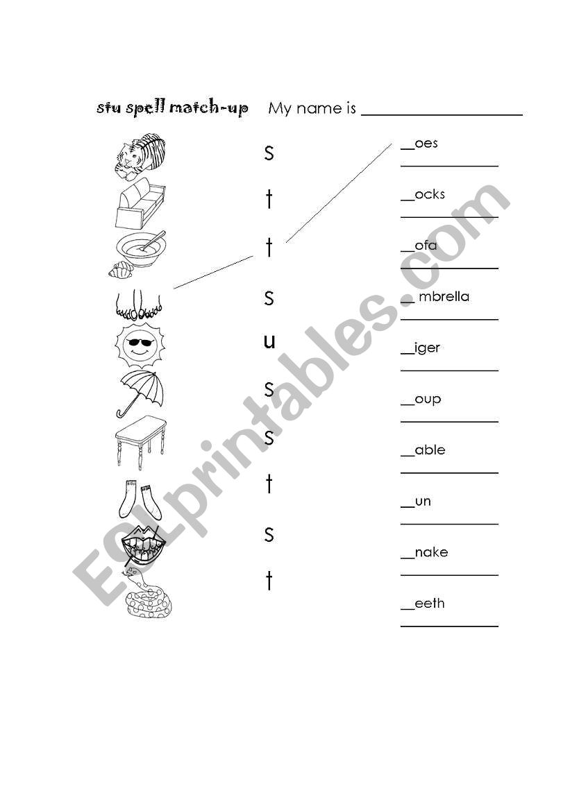 Matching worksheet