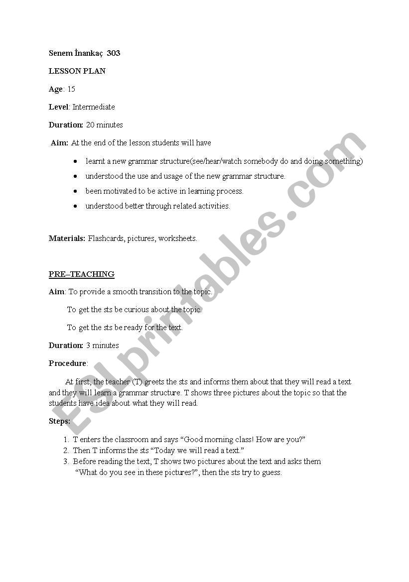 grammer presentation worksheet