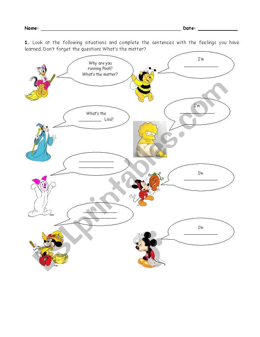 feelings worksheet