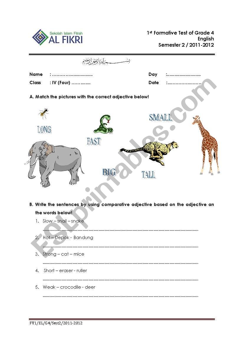 superlative worksheet