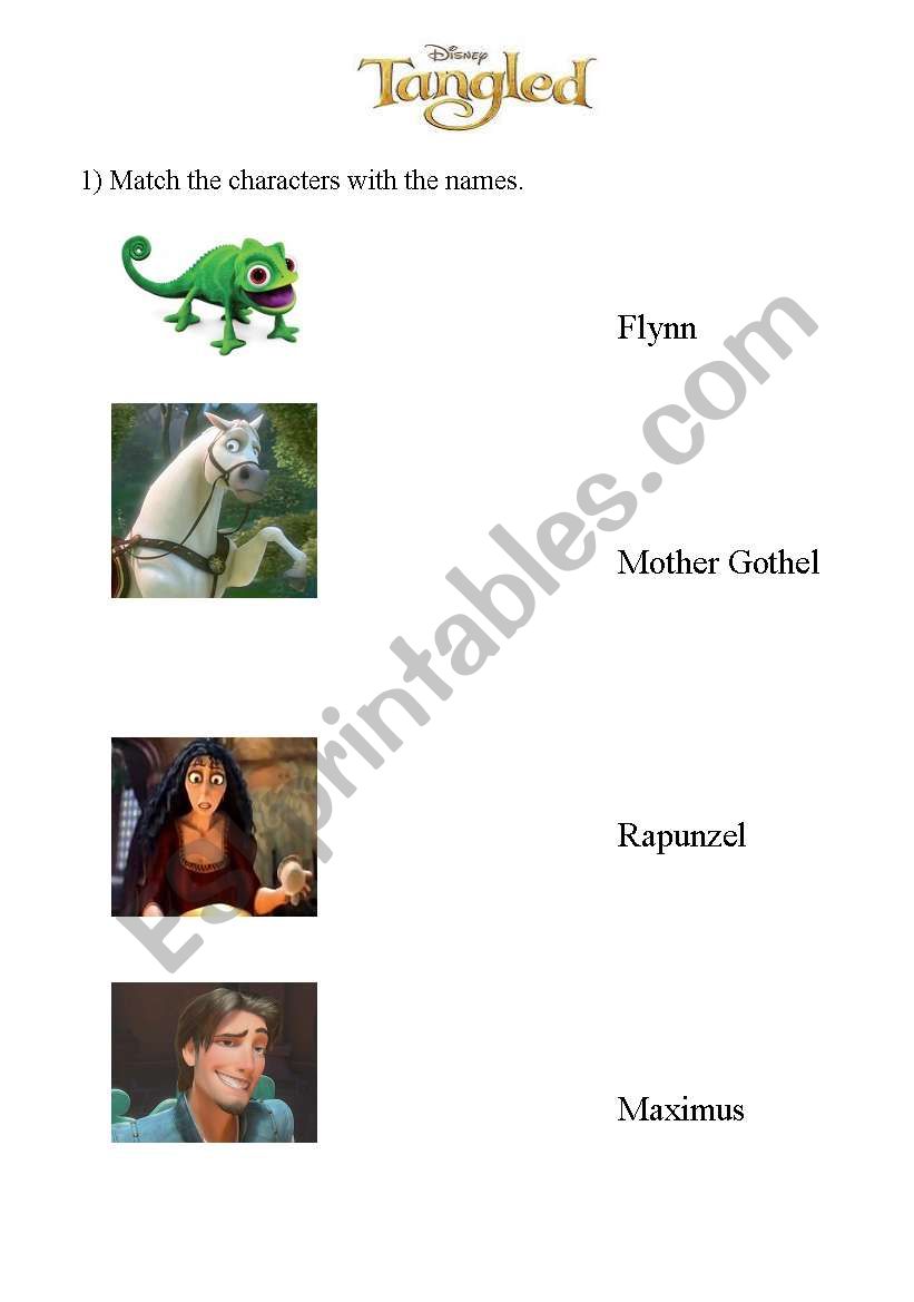 Rapunzel, The film worksheet