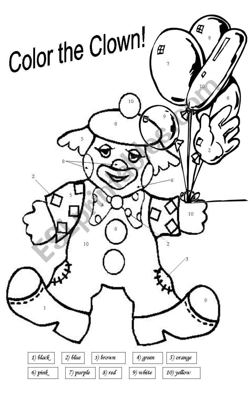 coloring-the-clown-esl-worksheet-by-zpcamargo