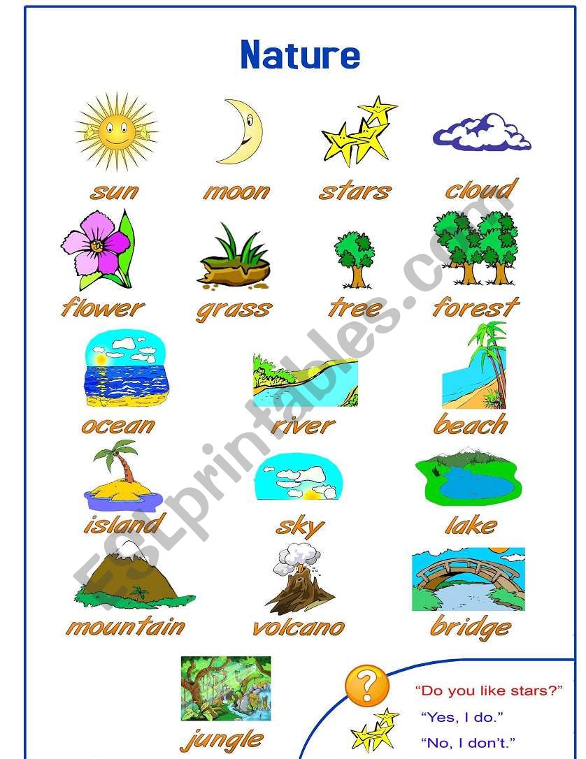 Nature Pictionary worksheet