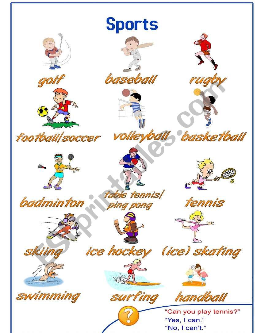 Sports worksheet