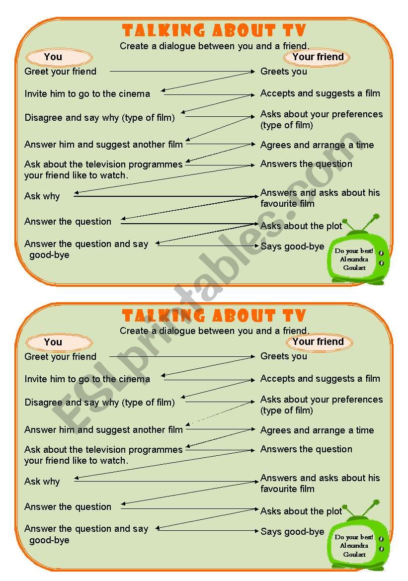 Interview - TV preferences worksheet