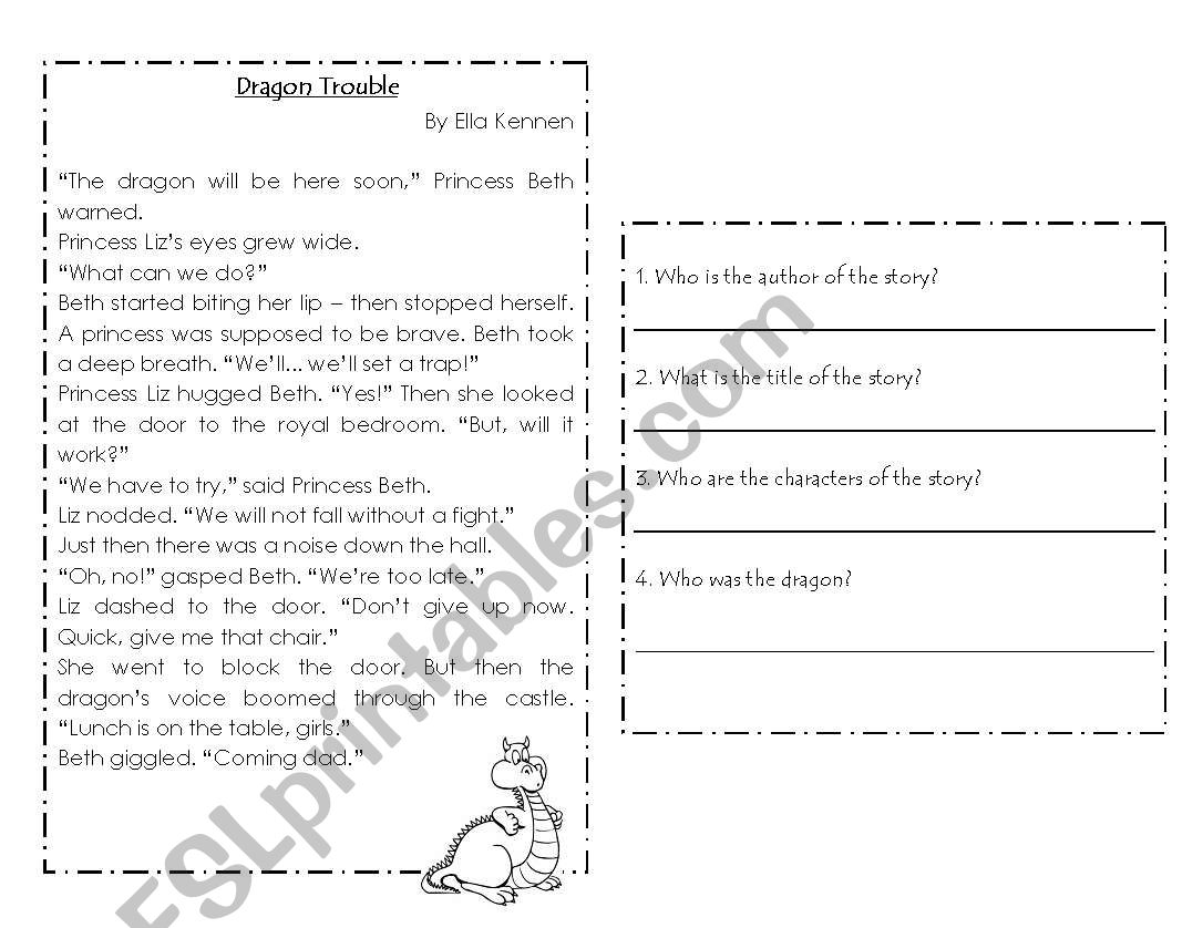 reading comprehension worksheet