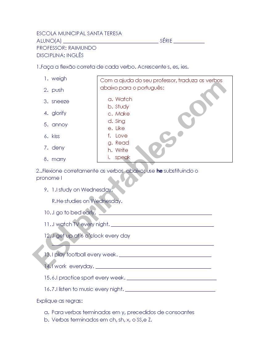 present simple exercise worksheet