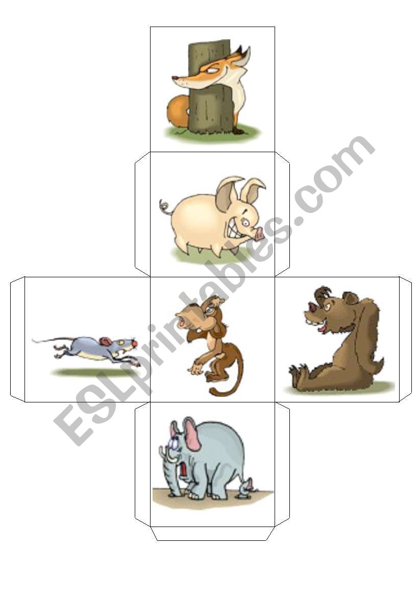ANIMALS -- DICE -- 8 worksheet