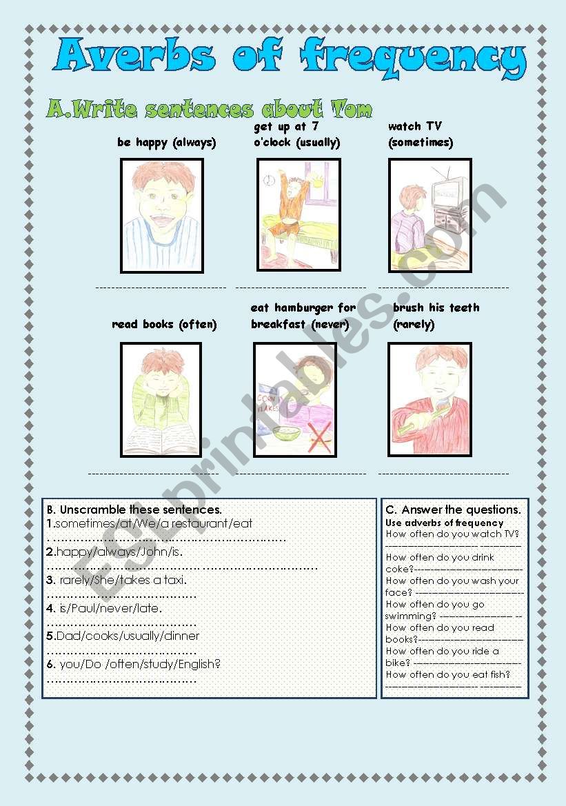 adverbs of frequency worksheet