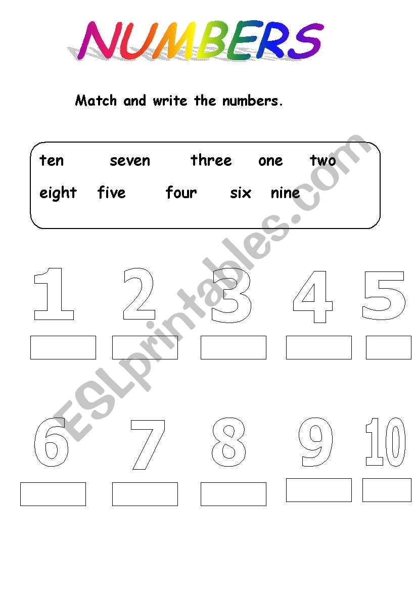 numbers 1-10 worksheet