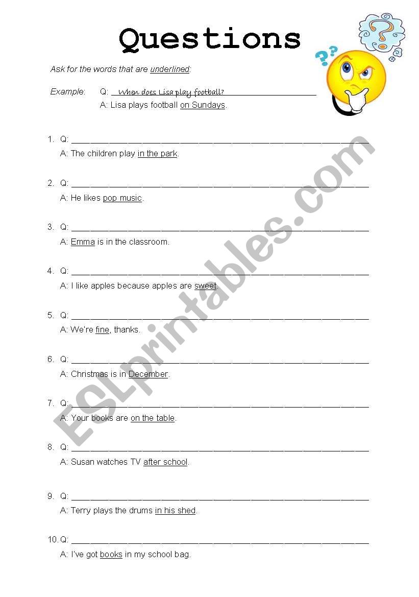 Questions in simple present  worksheet