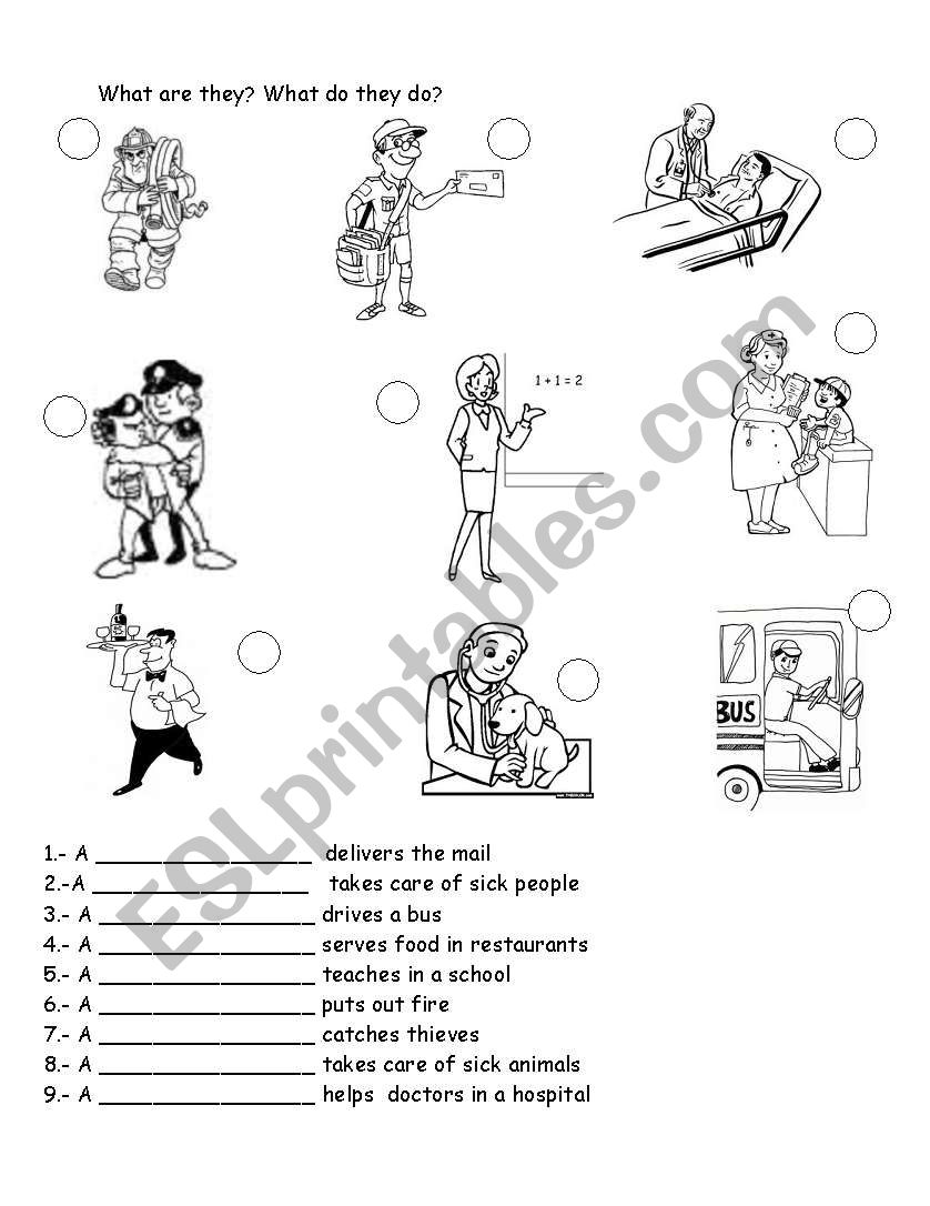 Occupations worksheet