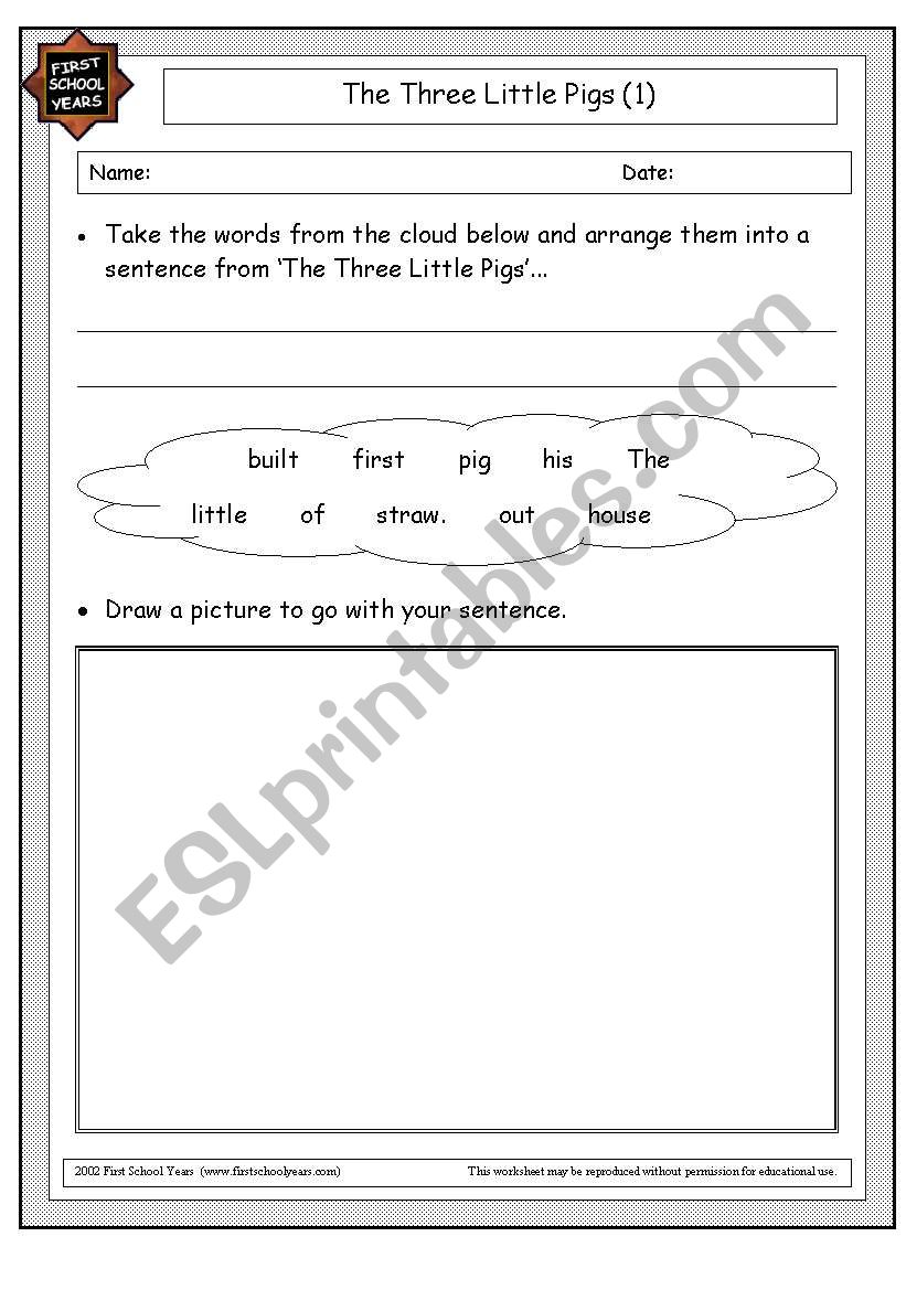 the three little pig worksheet