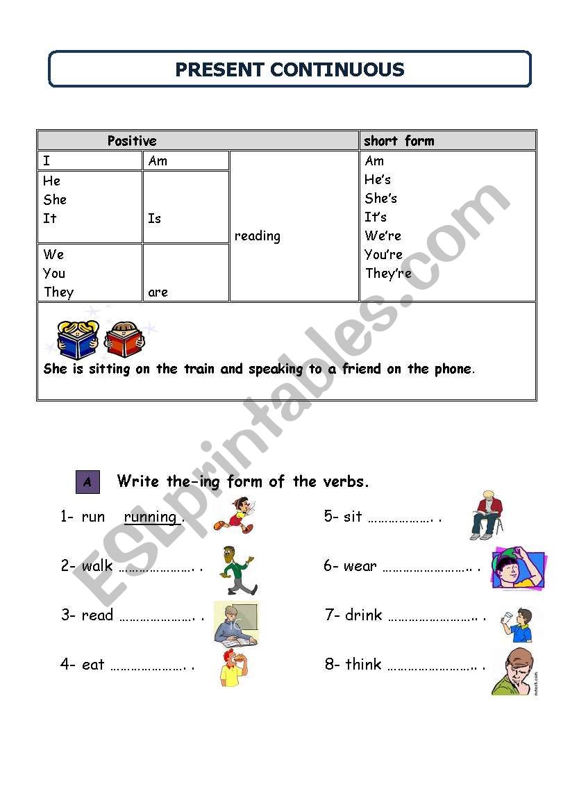 present continuous worksheet