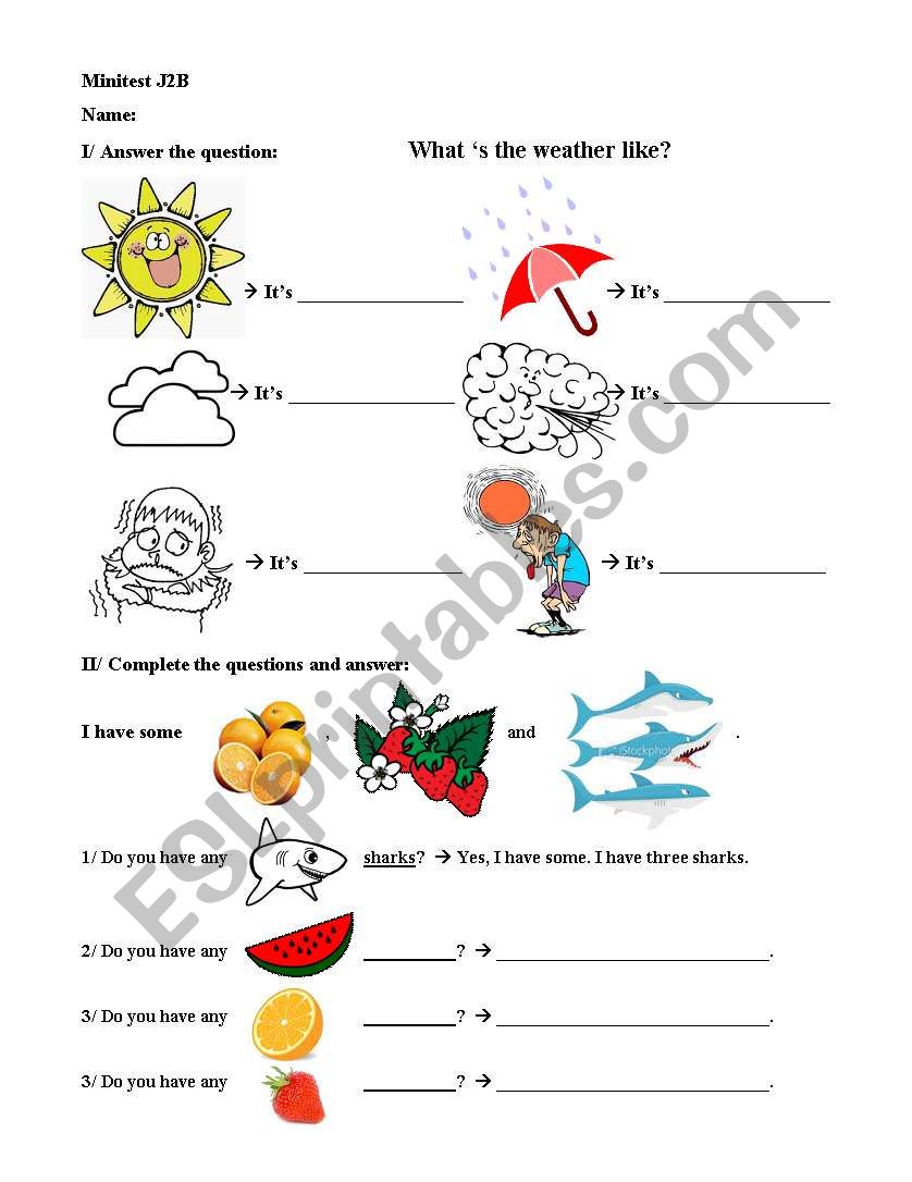 minitest for kids worksheet