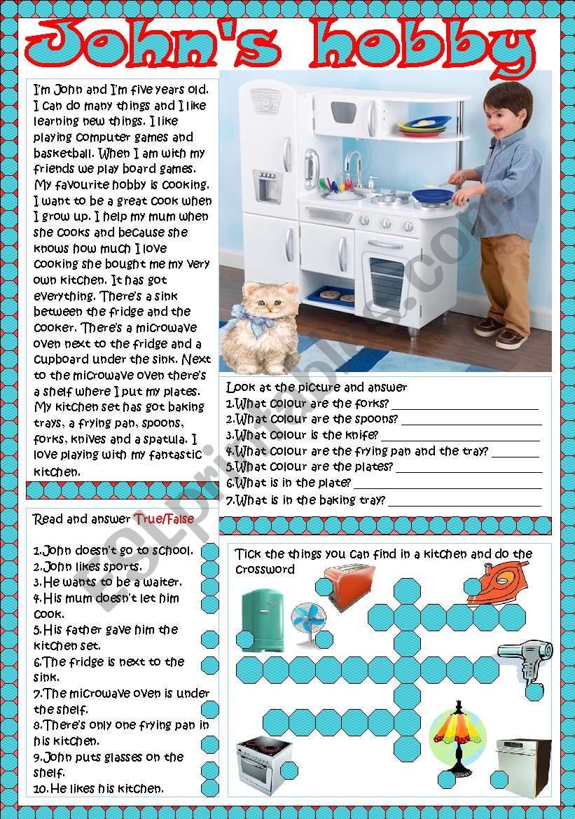 Johns hobby worksheet