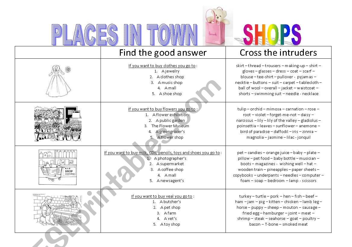 Shops - Harrods - flashcards worksheet