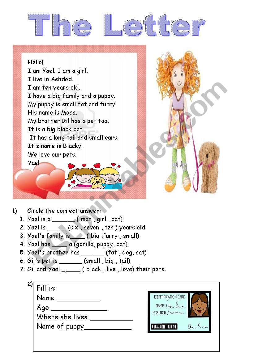 the letter worksheet