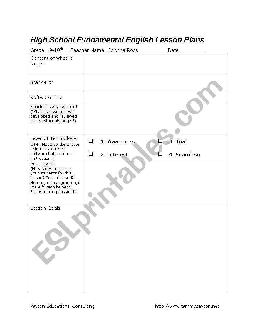 Lesson Plans for The Curcible worksheet