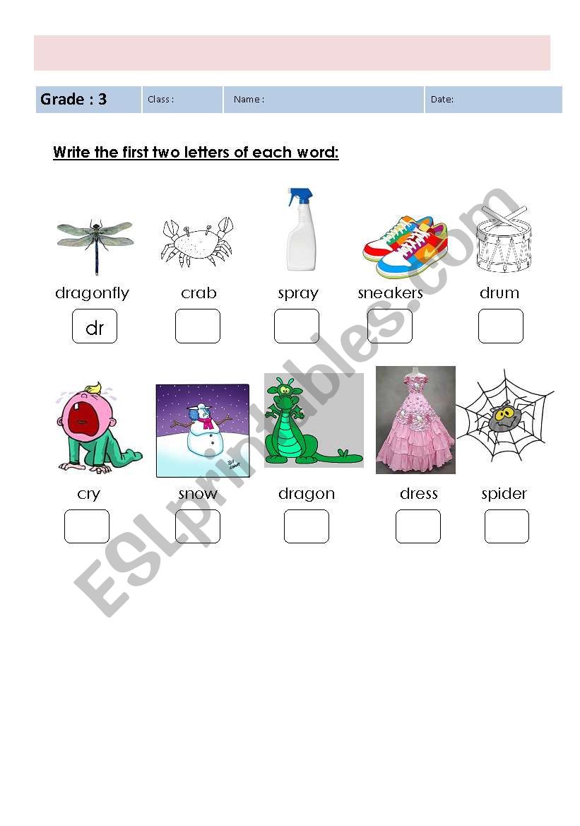 Phonics worksheet