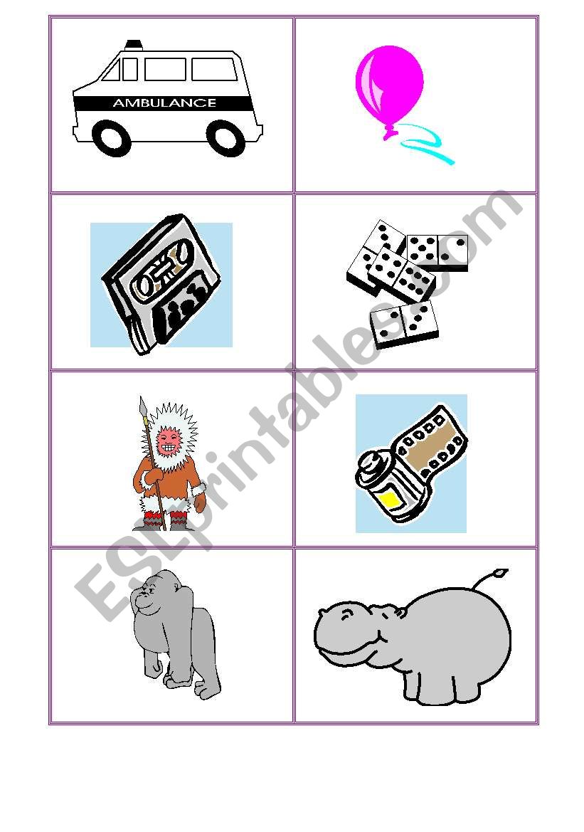 A Game: ABC Cognates Pictures worksheet