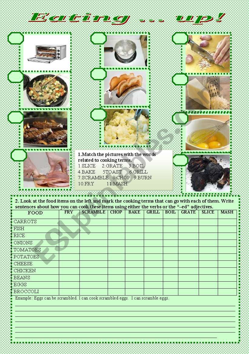 eating ...up worksheet