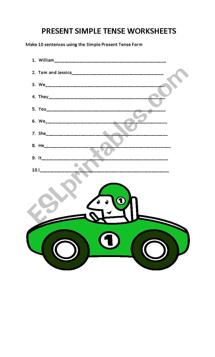 EASY SIMPLE PRESENT TENSE WORKSHEETS