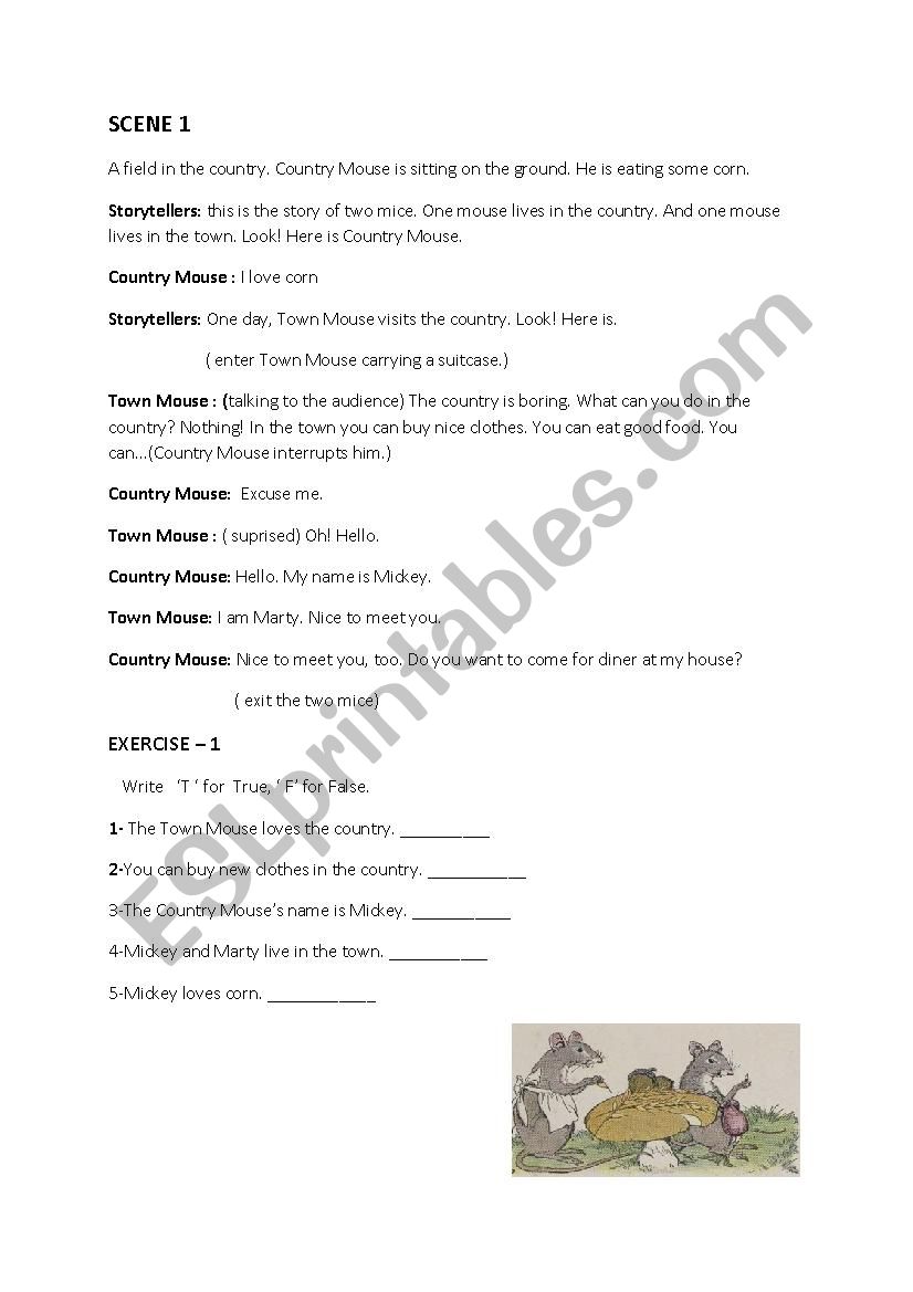 simple present tense/ story  worksheet