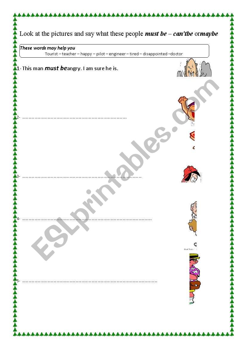modals deduction worksheet