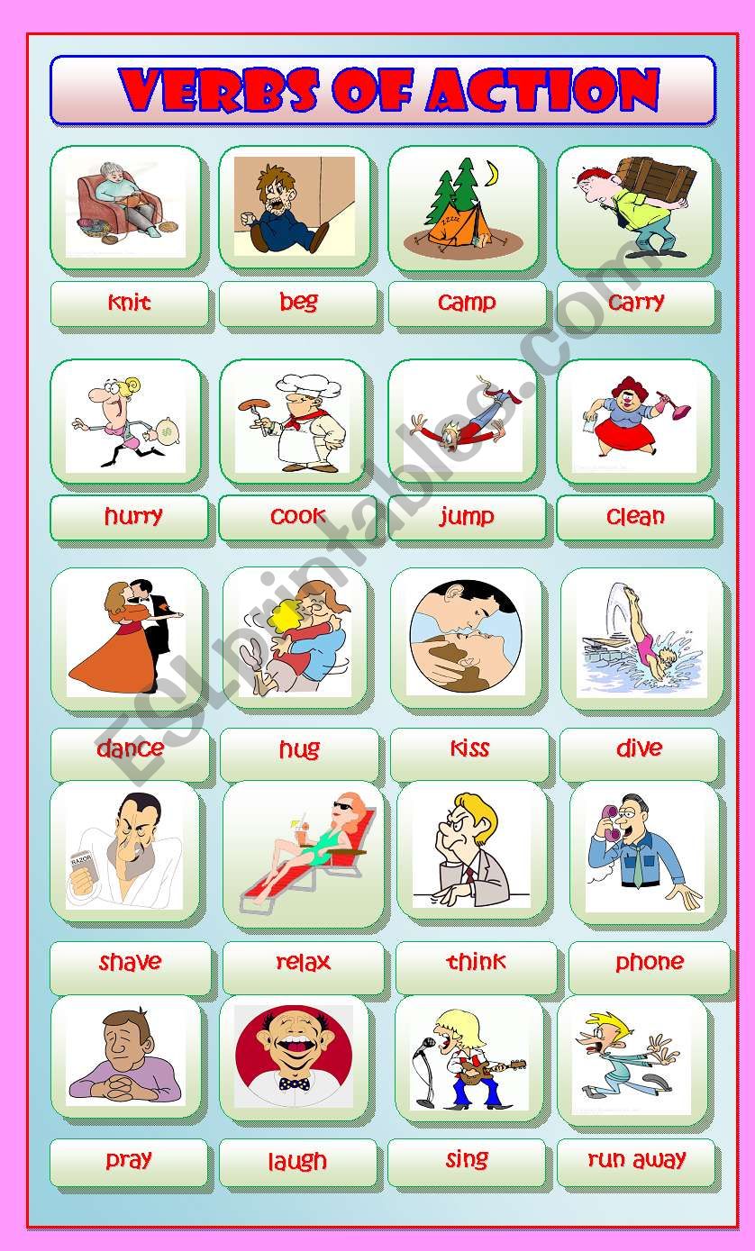 Action Verbs worksheet