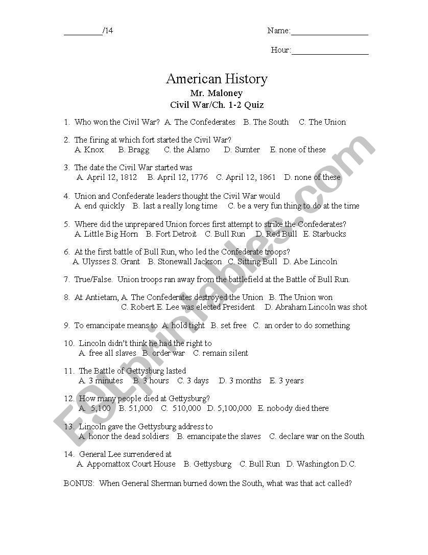 english-worksheets-civil-war-quiz