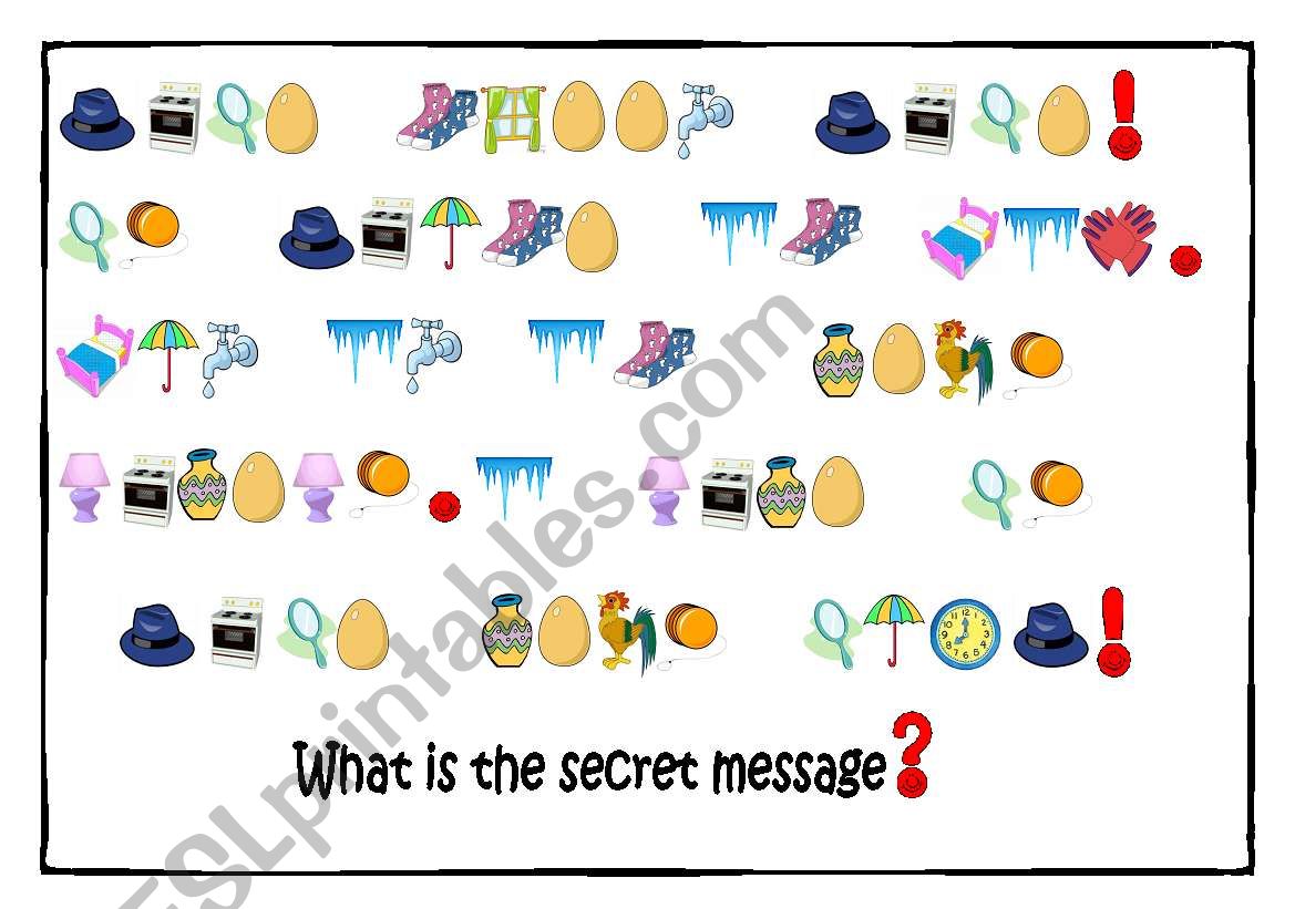 Secret message game *3* worksheet