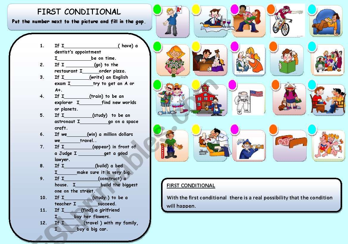 FIRST CONDITIIONAL worksheet