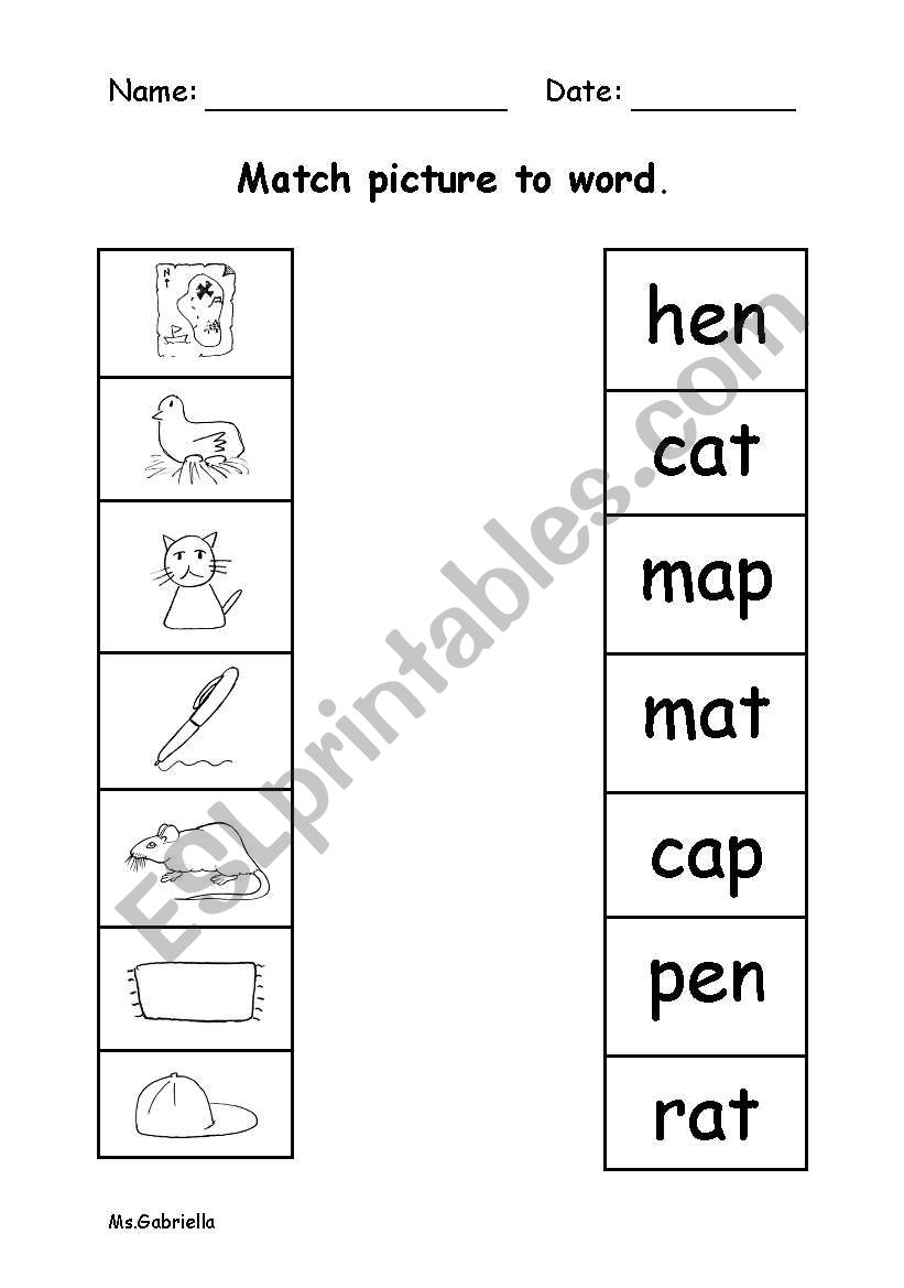Match word to picture - phonics