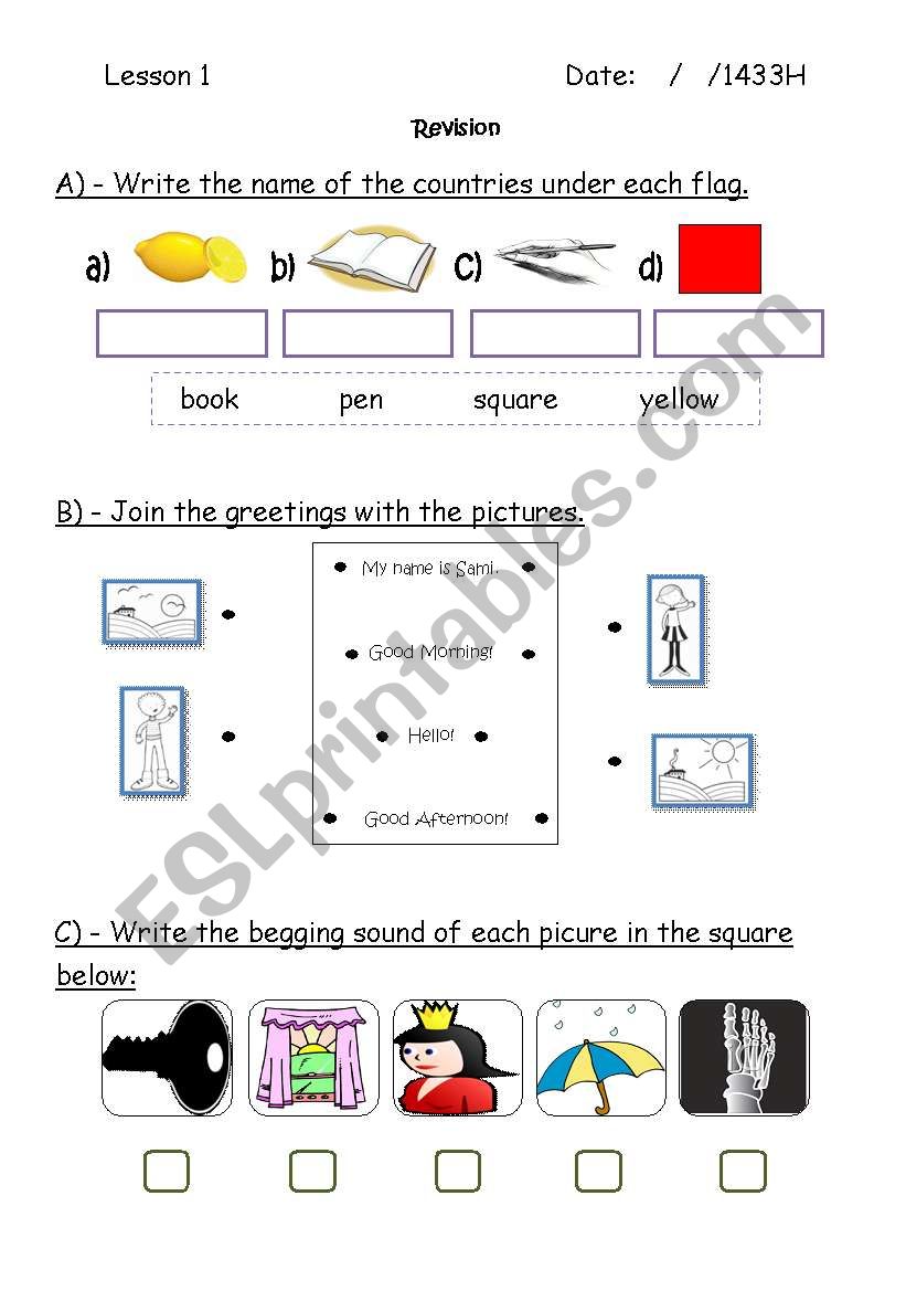 Revision worksheet